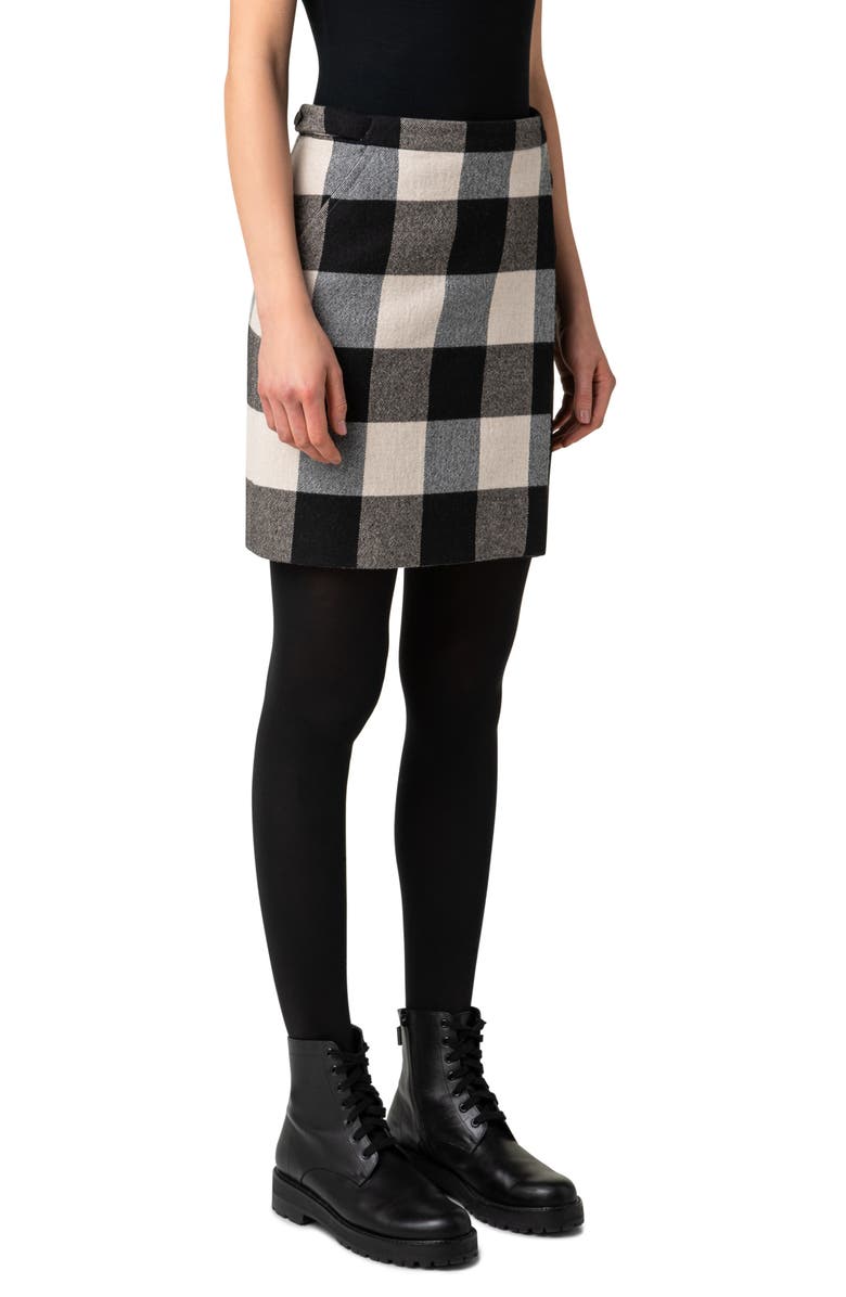 Akris punto Buffalo Check Wrap Miniskirt, Alternate, color,