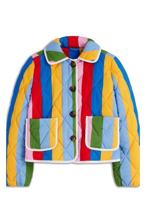 Boden Fitzrovia Stripe Quilted Jacket In Multi