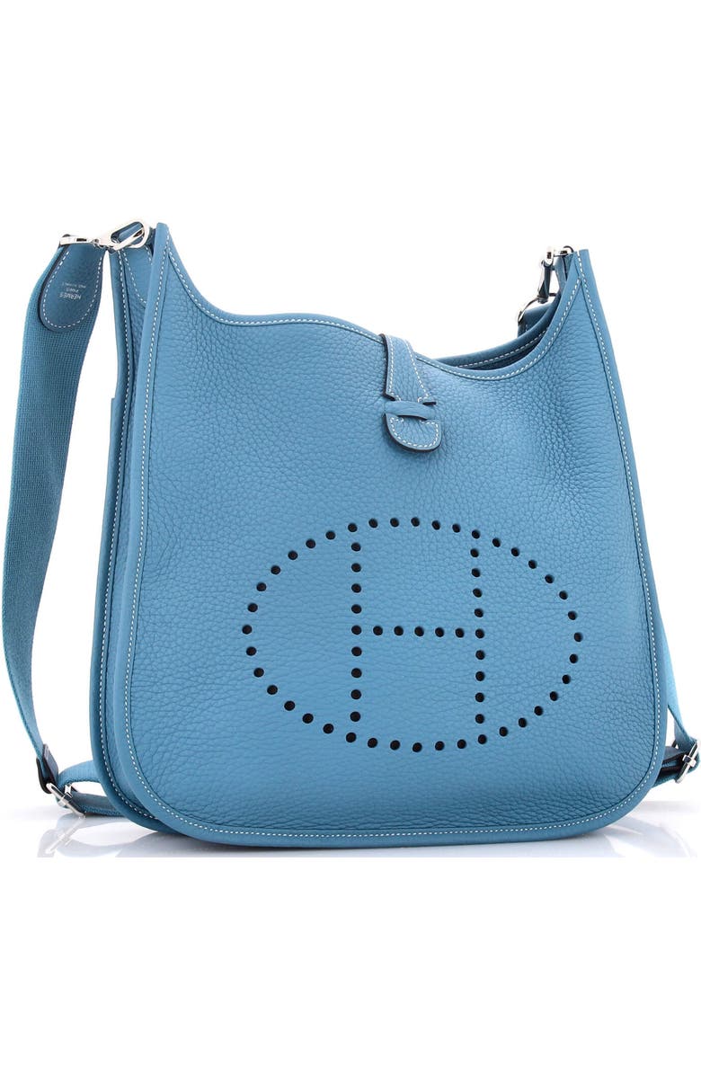 Pre-Owned Hermes Evelyne Bag Gen III Clemence PM, Alternate, color, New Bleu Jean