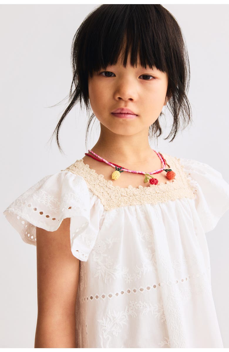 H&M Broderie Anglaise Dress, Alternate, color, White