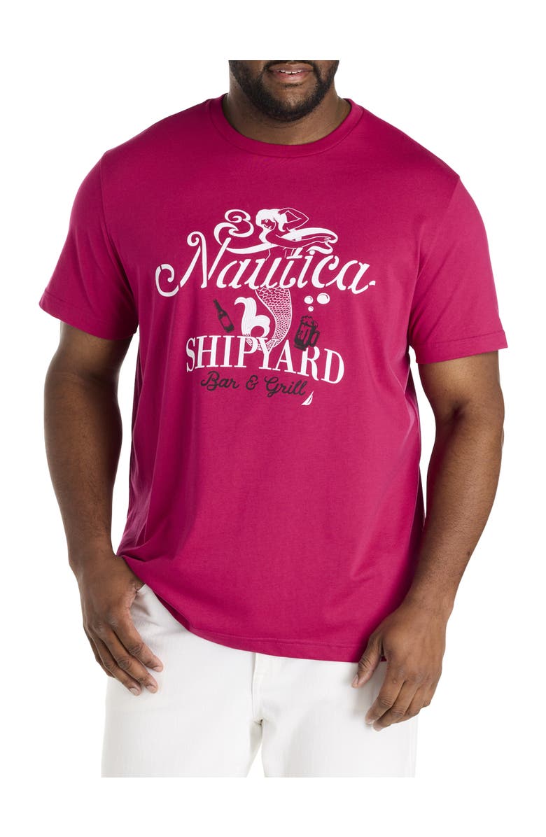 Nautica Big & Tall Shipyard Graphic Tee, Main, color, Deepfuschi