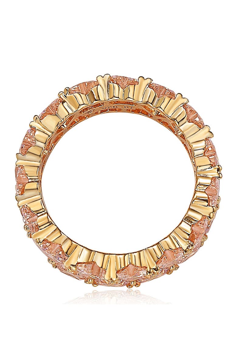 SUZY LEVIAN Rose-Tone Sterling Silver Heart CZ Band Ring, Alternate, color,