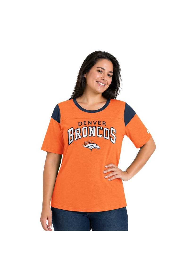 Women's Starter  Orange Denver Broncos Plus Size Linebacker Slub T-Shirt, Main, color, Orange