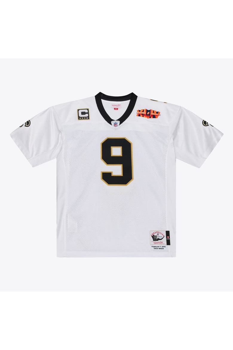 Men's Mitchell & Ness Drew Brees White New Orleans Saints Super Bowl XLIV Authentic Jersey, Alternate, color, White