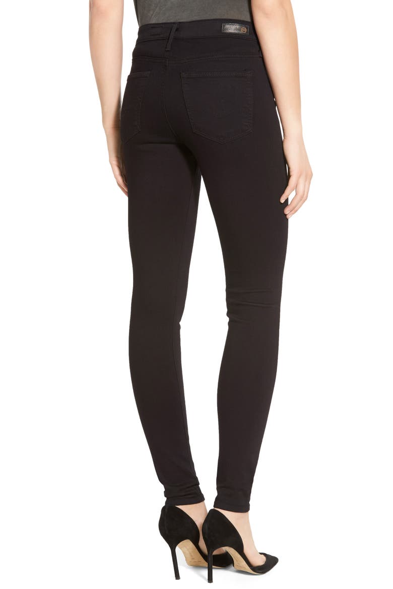Farrah Mid Rise Skinny Jeans (Nordstrom Exclusive), Alternate, color, SUPER BLACK