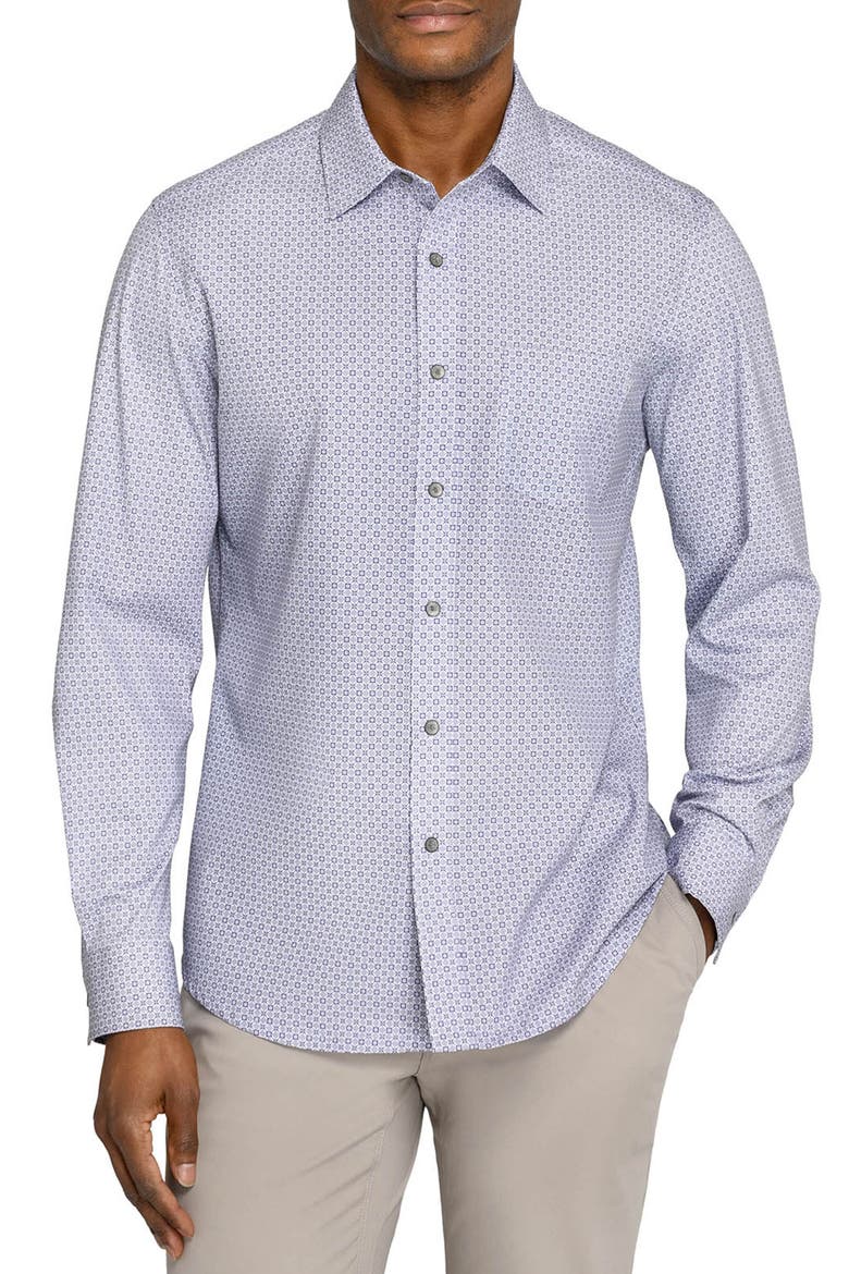 Geo Reworked Button Up Shirt, Alternate, color, GREY