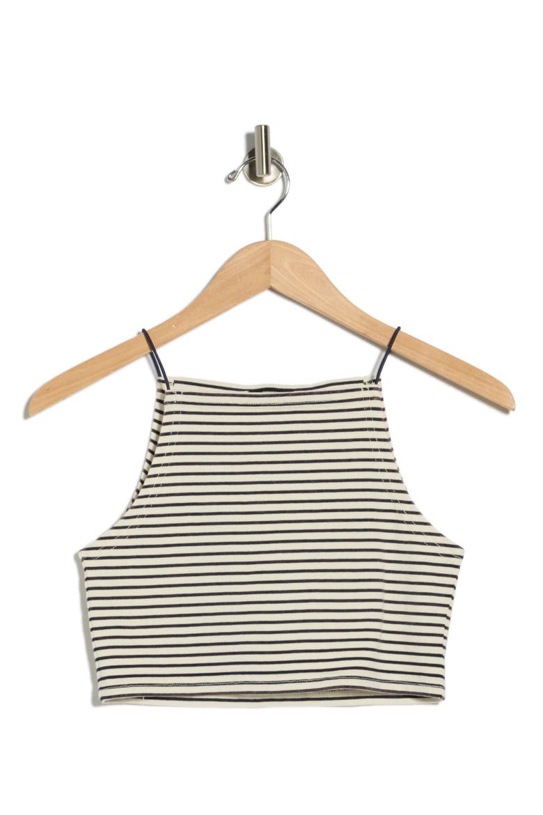 Stripe Cotton Crop Tank, Alternate, color, NAVY ECRU NARROW STRIPE BLUE