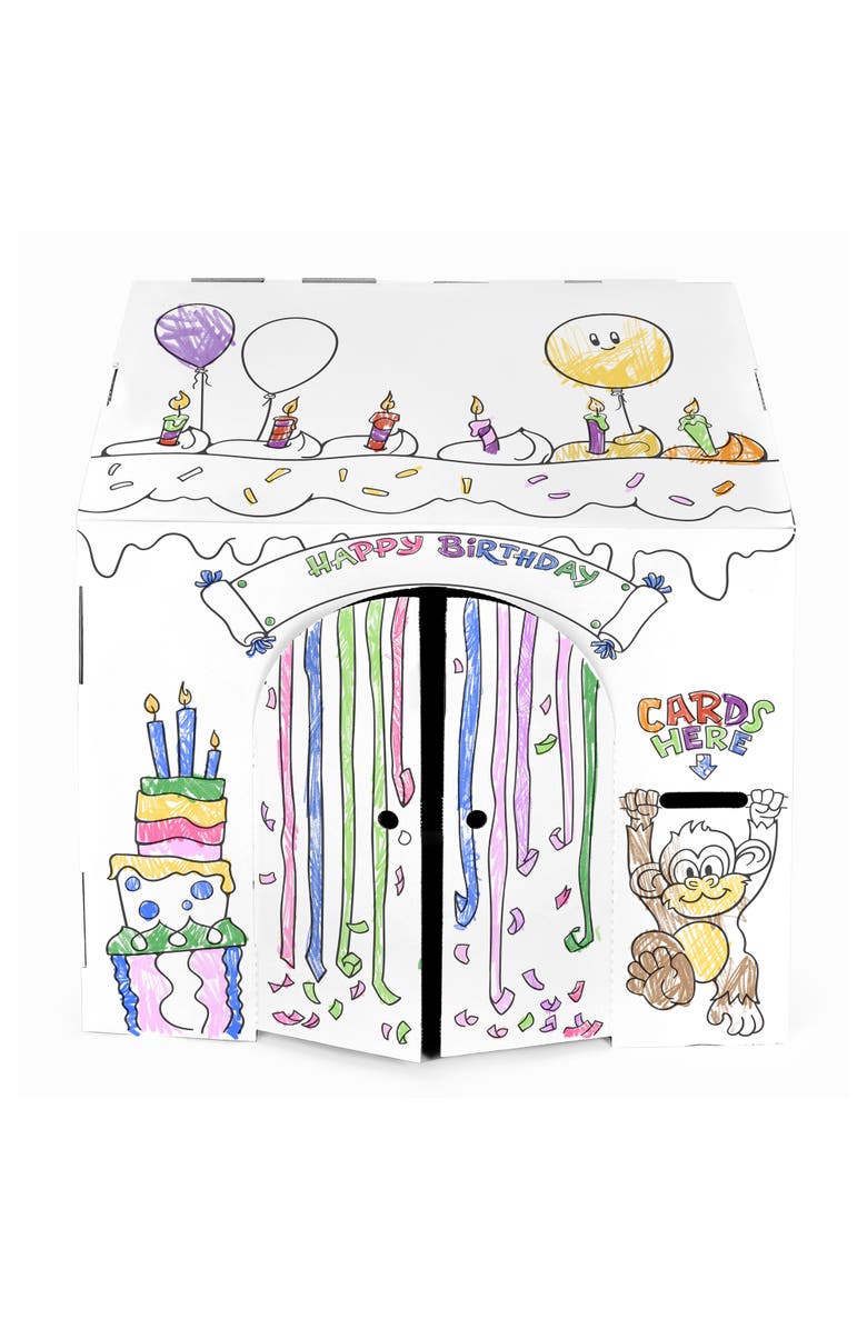 Easy Playhouse Birthday Arts & Craft Cardboard Fort, Alternate, color, Multicolored