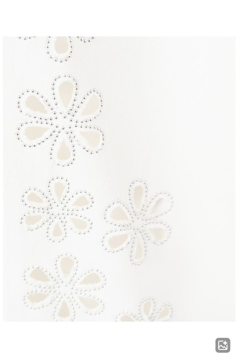 Eyelet Hem Wide Leg Jeans, Alternate, color, OFF WHITE