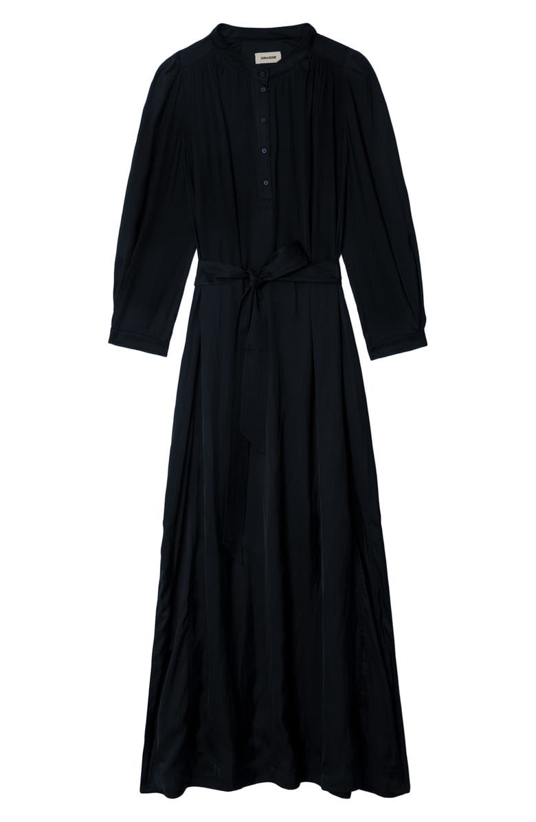 Zadig & Voltaire Ritchil Long Sleeve Satin Shirtdress, Alternate, color, 