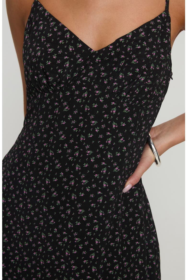 Jaye Floral Minidress, Alternate, color, BLACK