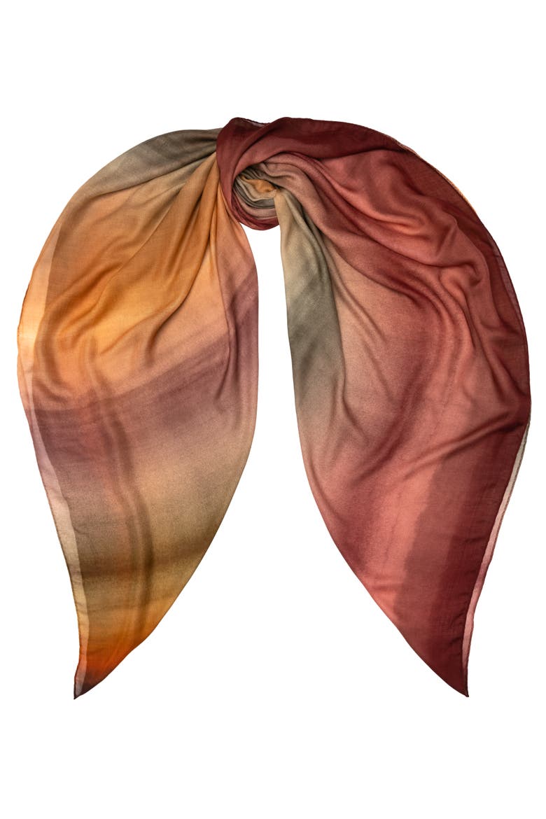 Etna - Modal Silk Scarf Shawl, Main, color, Sunset Red