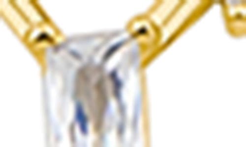 Cz By Kenneth Jay Lane Emerald Cut Cubic Zirconia Bar Y-necklace In Gold