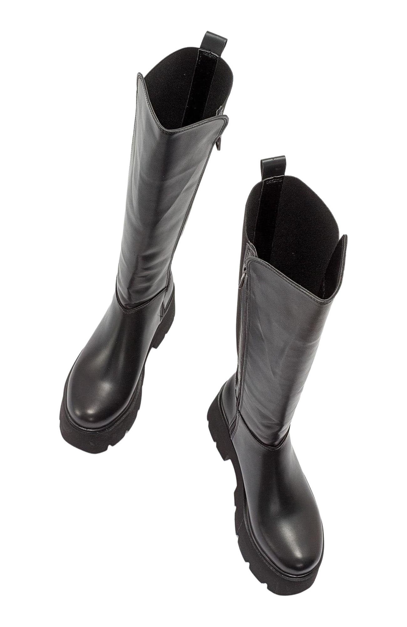 Prologue Shoes Solo Platform Boot, Alternate, color, Black Faux Leather