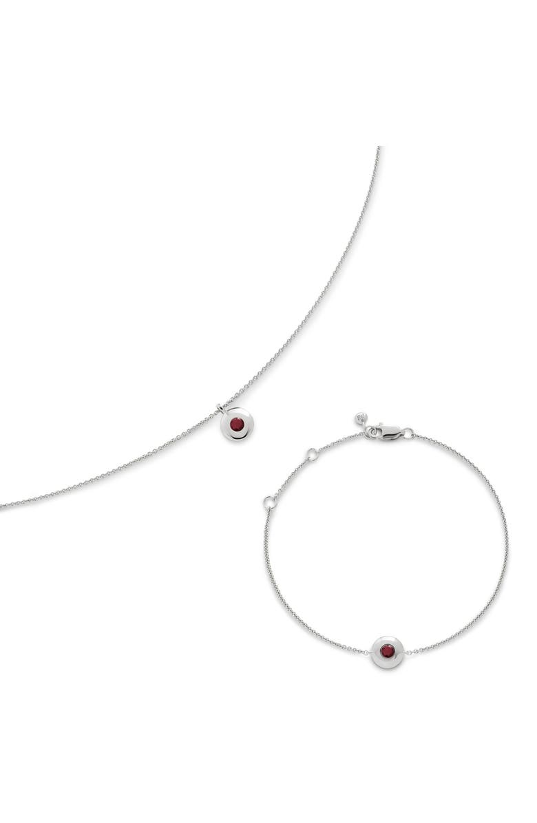 Monica Vinader July Birthstone Chain Bracelet, Alternate, color, Sterling Silver / Ruby