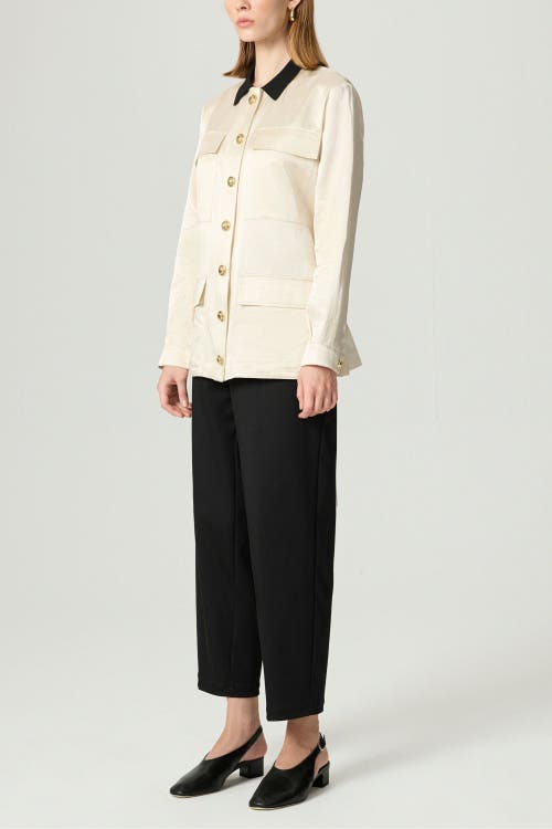 Nocturne Gold Button Detailed Jacket In White