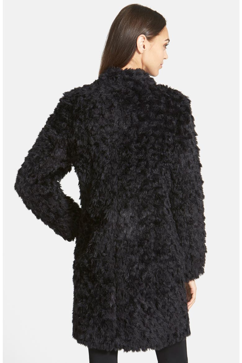 Shaggy Faux Fur Topper, Alternate, color, BLACK