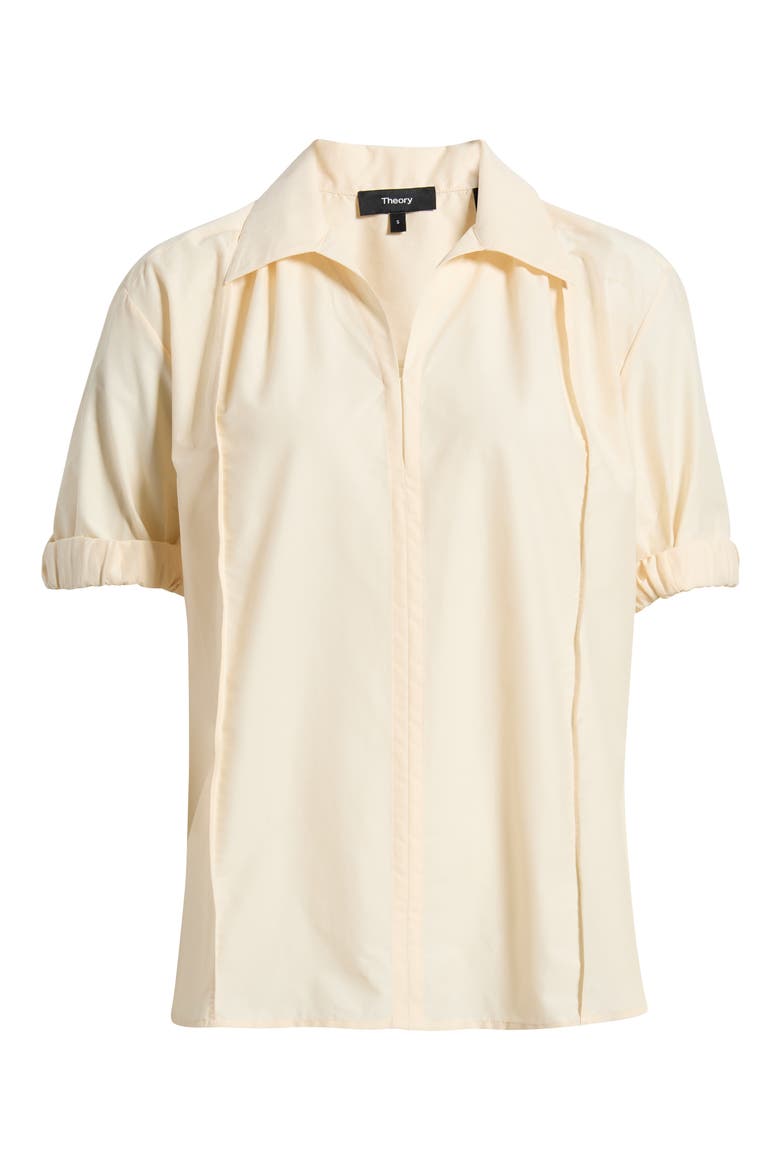 Short Sleeve Cotton Blend Shirt, Alternate, color, ALMOND - VQ9