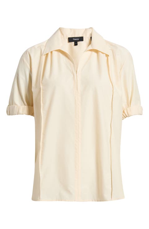 Short Sleeve Cotton Blend Shirt