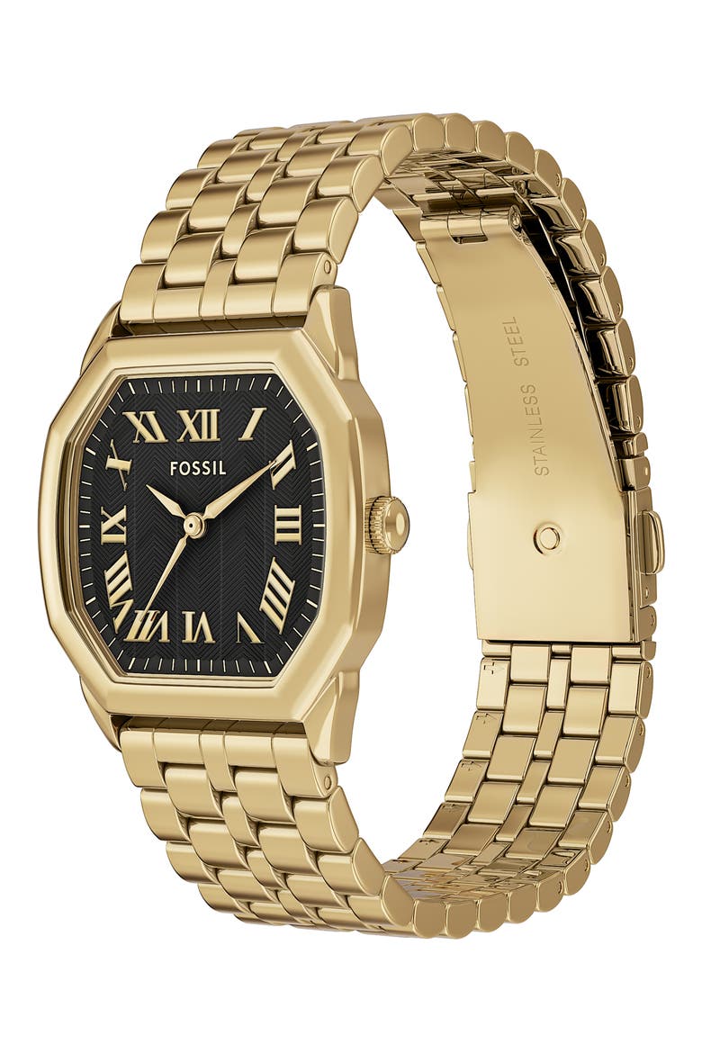 Harlow Bracelet Watch, 27mm, Alternate, color, GOLD/ BLACK