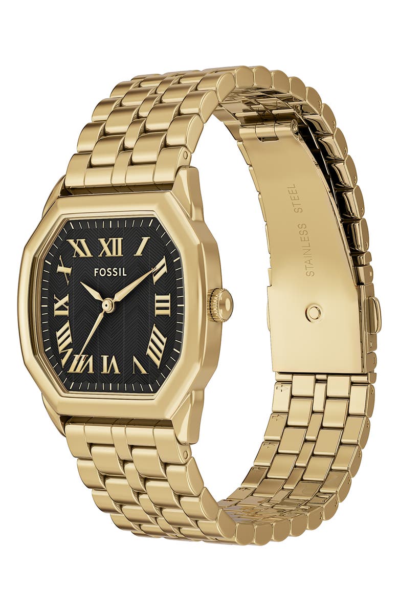 Fossil Harlow Bracelet Watch, 27mm, Alternate, color, Gold/ Black