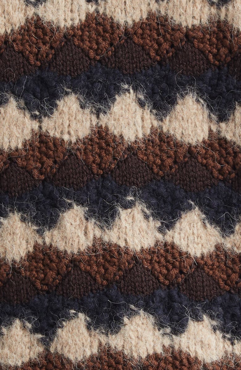 Moncler Wool Blend Crewneck Sweater, Alternate, color, Beige/ Blue/ Brown