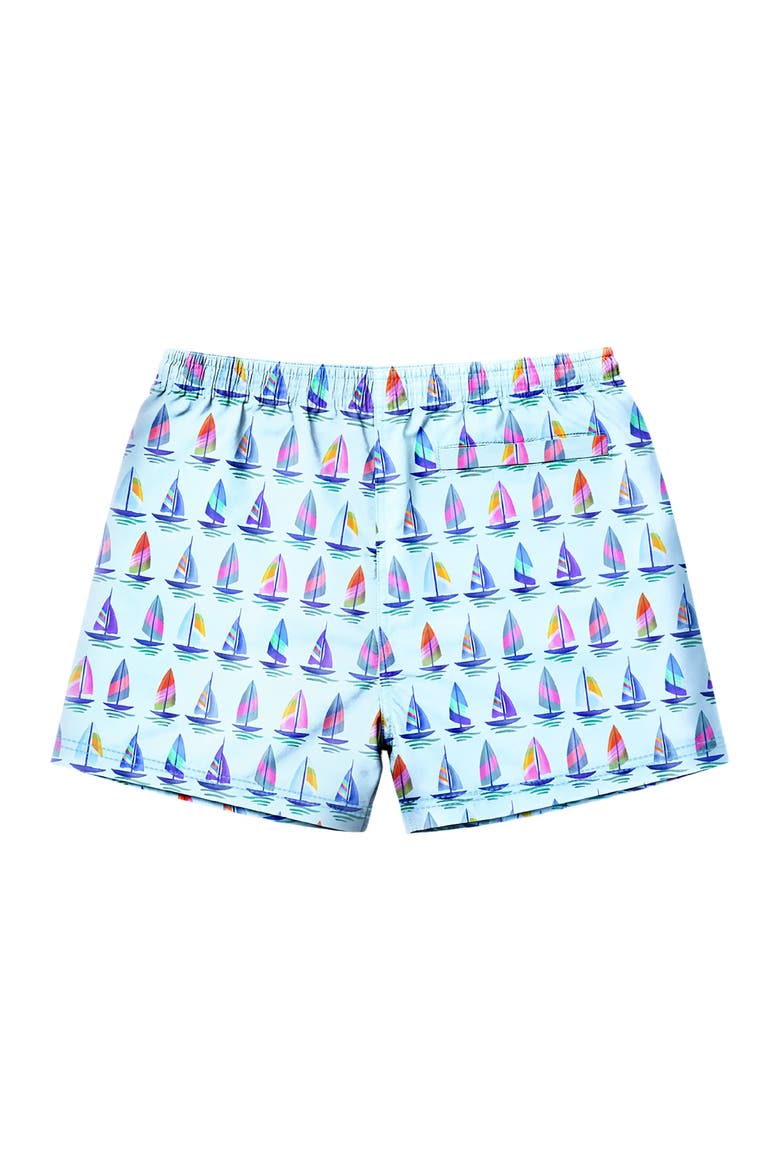 Boys Sailboat Print Board Shorts, Alternate, color, Multicolor