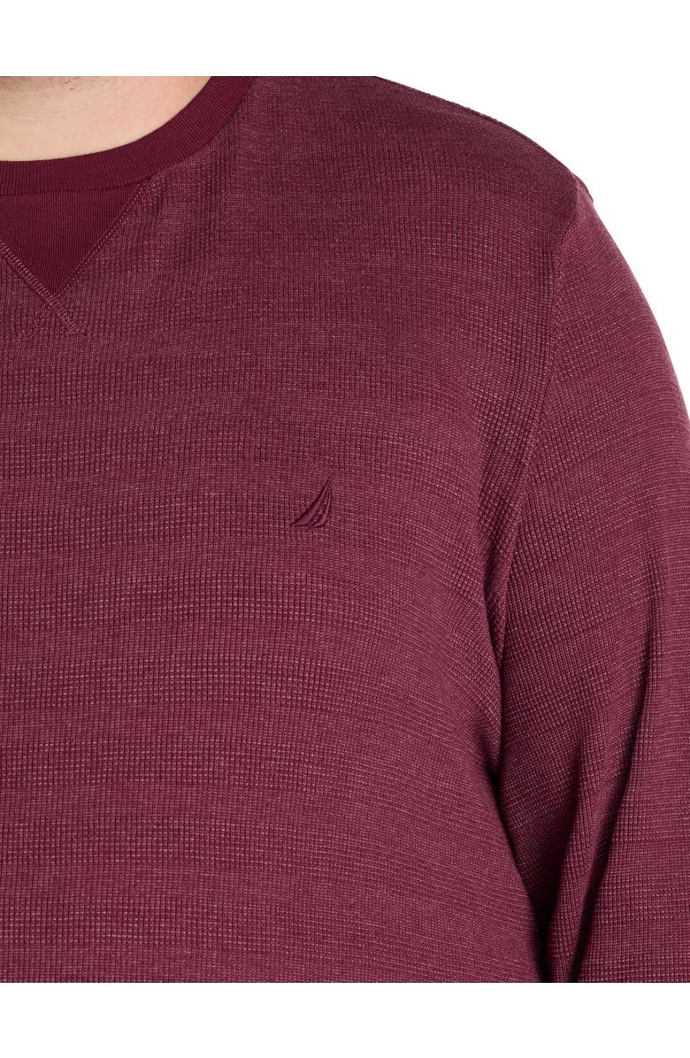 Nautica Big & Tall Waffle-Knit Crewneck Sweater, Alternate, color, Zinfandel