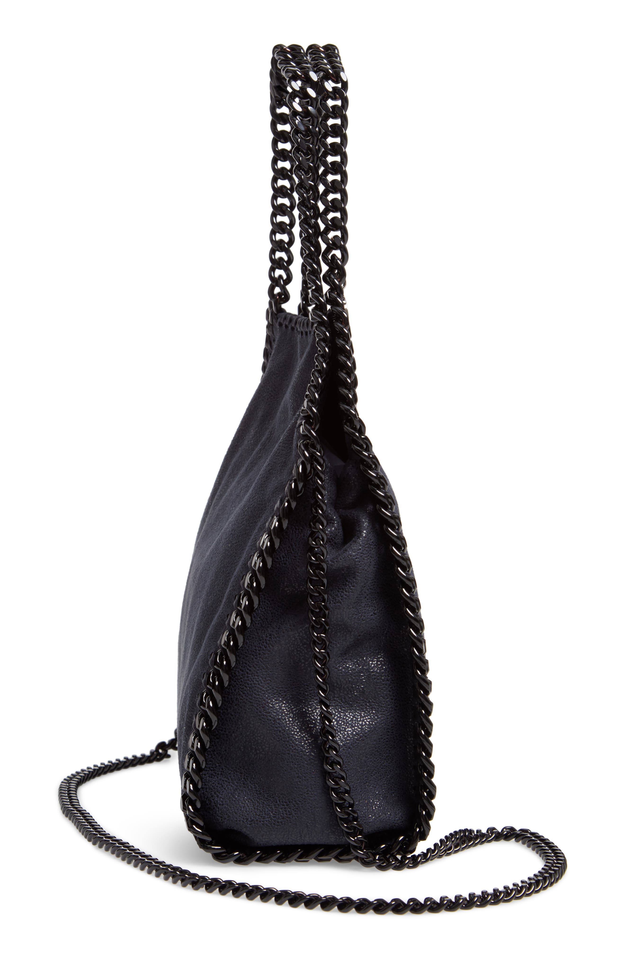 Stella McCartney Mini Falabella Shaggy Deer Faux Leather Tote, Alternate, color, 