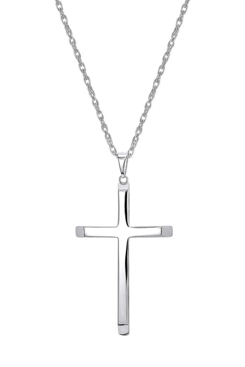 Cross Pendant Necklace, Main, color, SILVER
