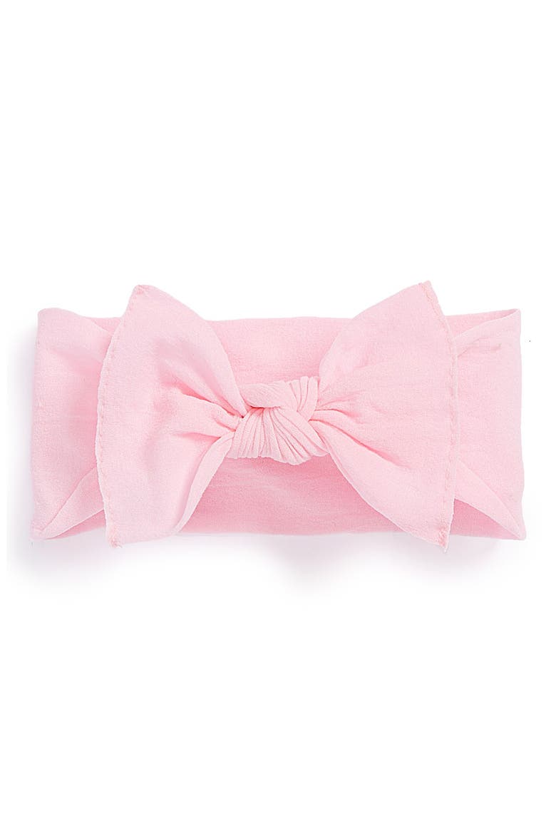 Knotted Bow Headband, Main, color, PINK