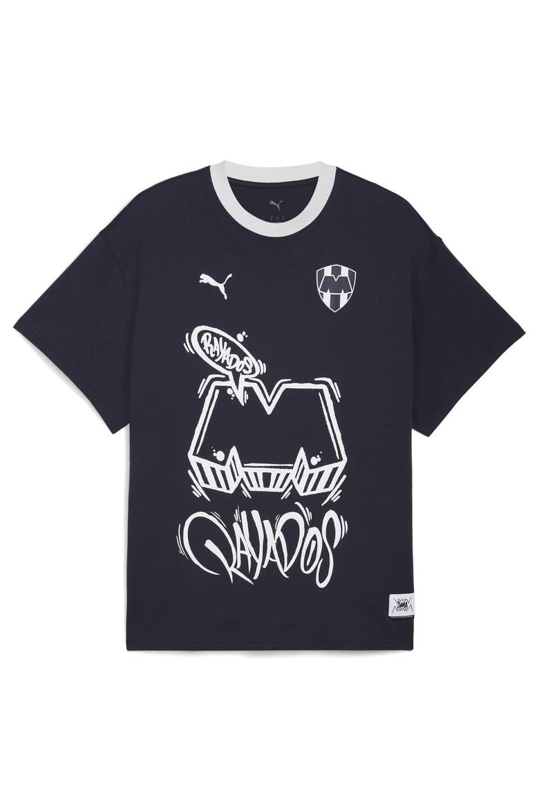 Men's Puma Navy CF Monterrey 2025 FIFA Club World Cup Hoops T-Shirt, Alternate, color, Navy