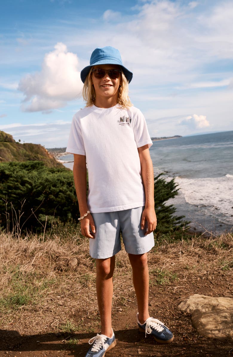 abercrombie kids Kids' NYC Sketch Graphic T-Shirt, Alternate, color, Bright White