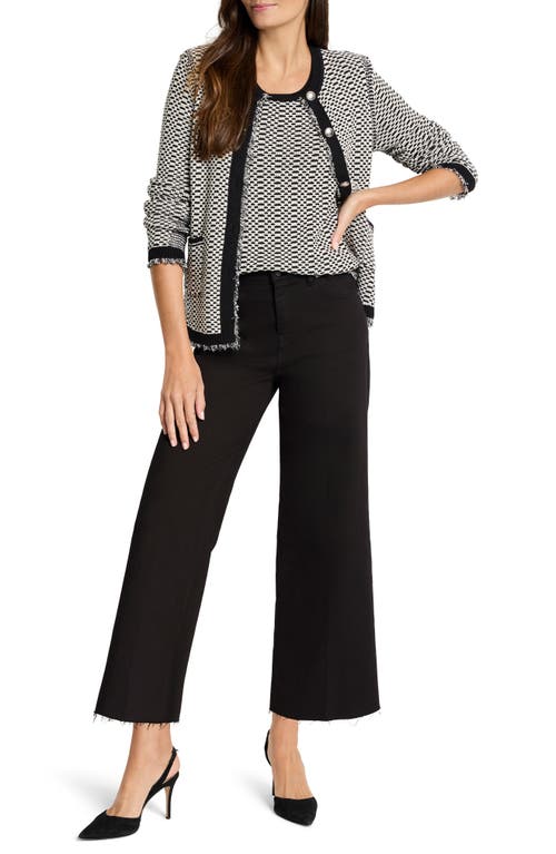 Nic + Zoe Nic+zoe Opposites Attract Striped Cardigan In Black Mix