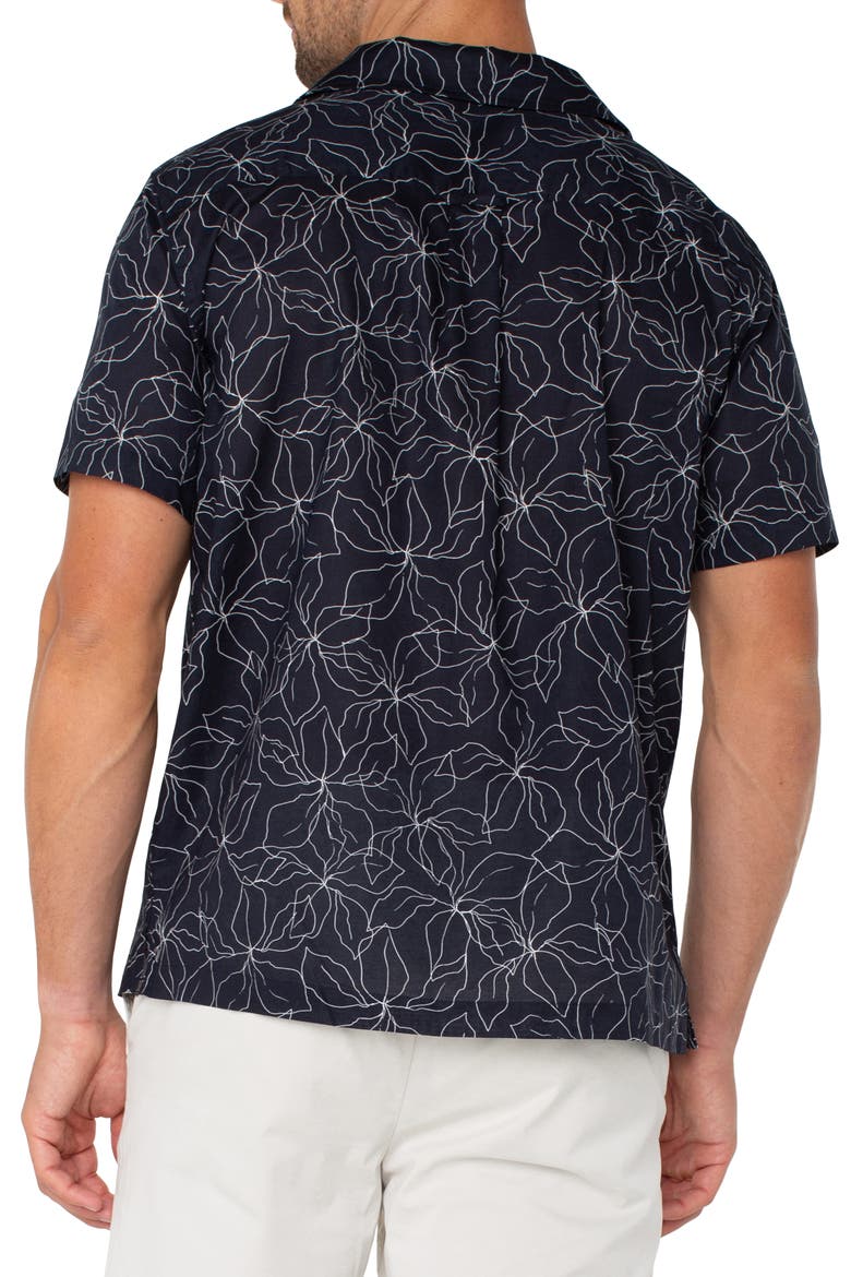 Floral Cotton Camp Shirt, Alternate, color, NAVY/ WHITE