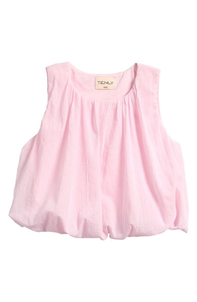 TENLY Kids' Grecian Cotton Gauze Bubble Top, Main, color, Pink Guava
