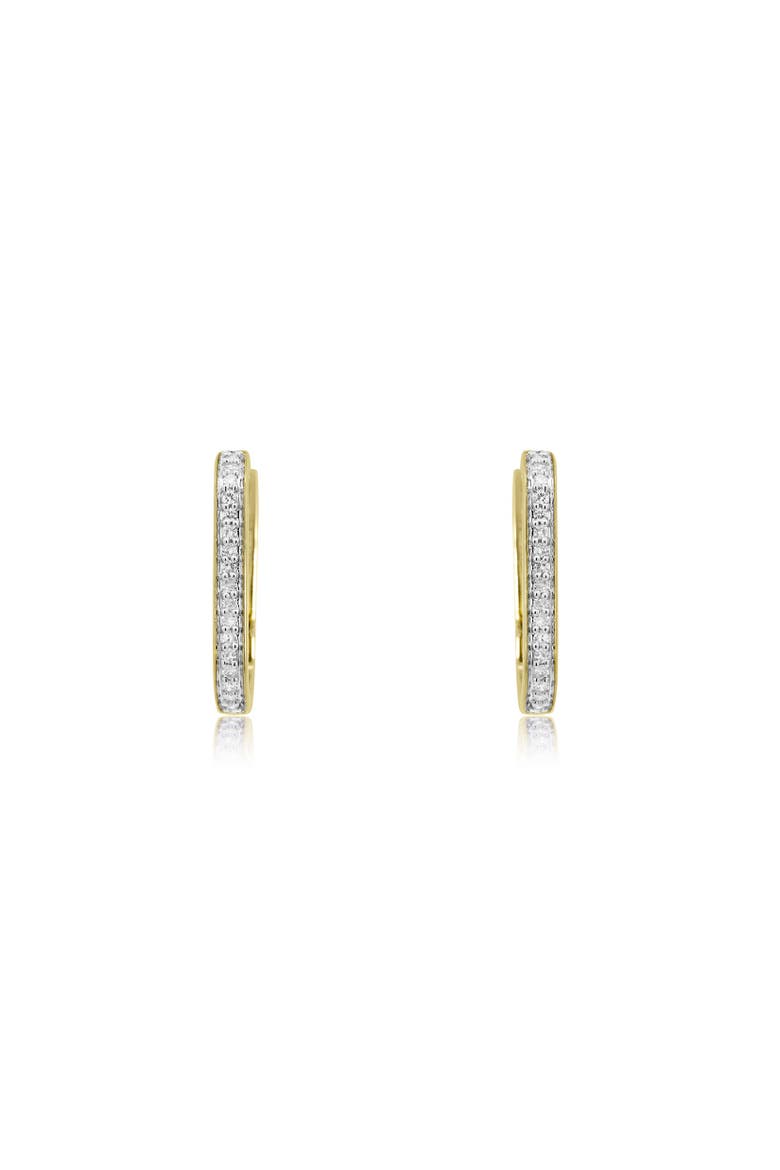 Diamond Square Hoop Earrings, Alternate, color, Yellow Gold
