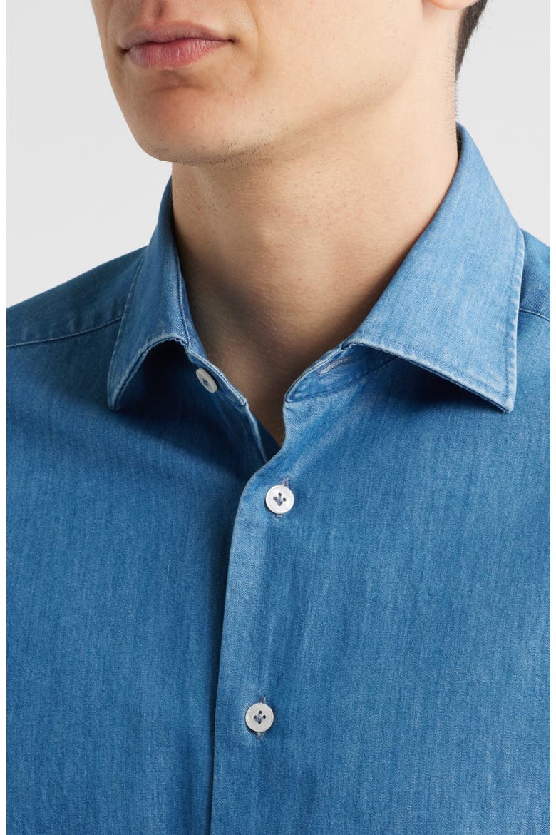 Reed Cotton Chambray Button-Up Shirt, Alternate, color, DENIM