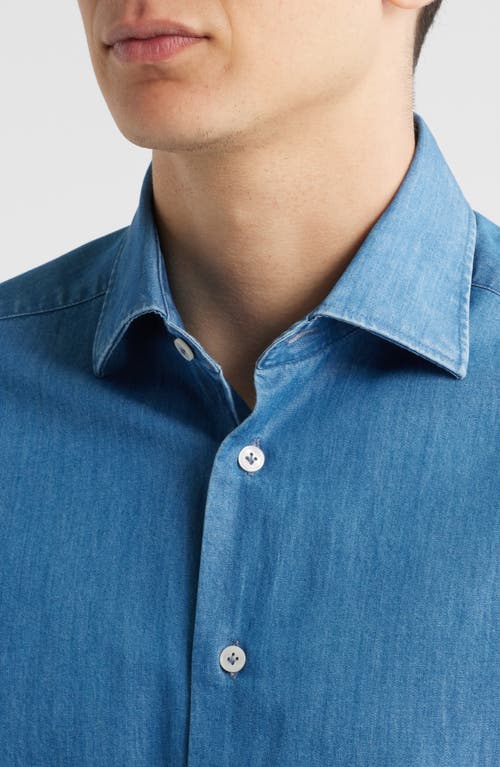 Jack Victor Reed Cotton Chambray Button-up Shirt