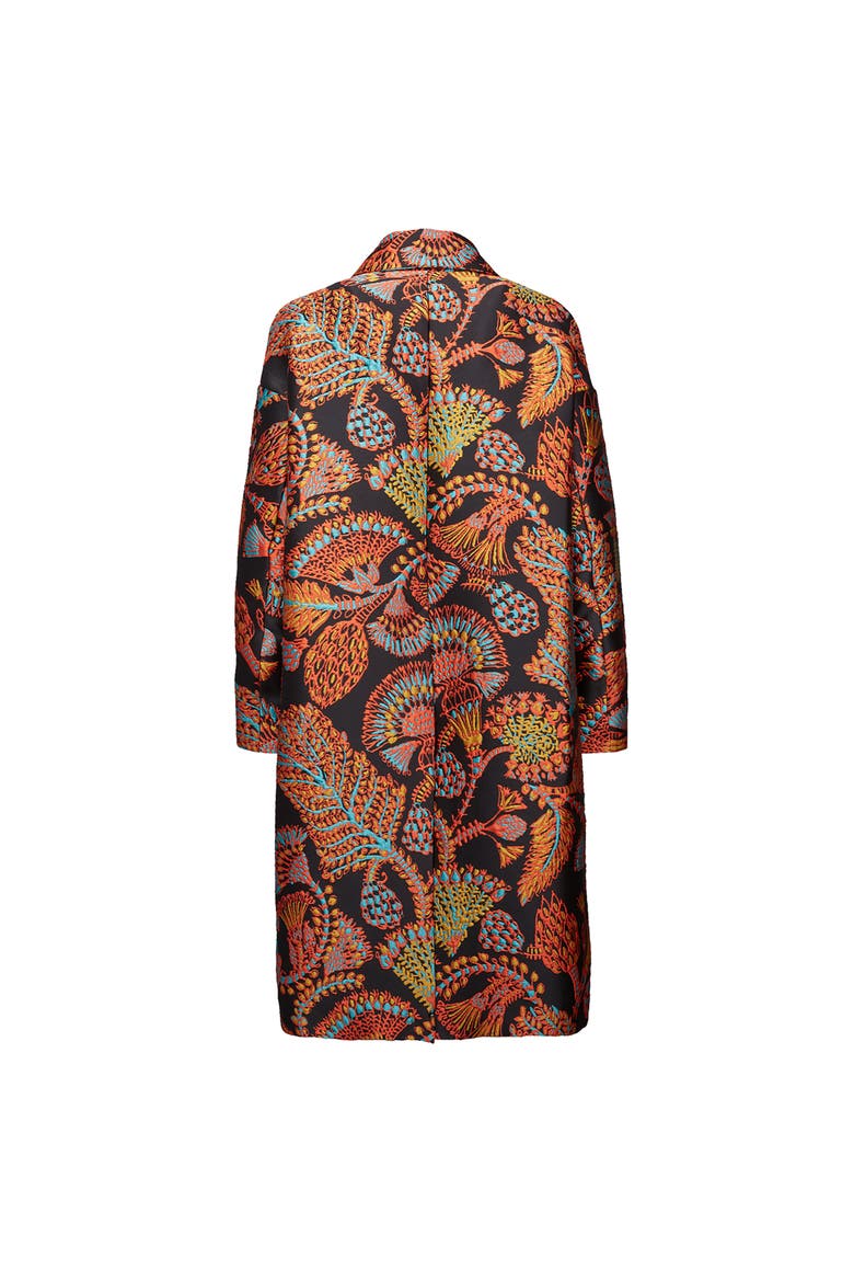 Boxy Coat, Alternate, color, Jacquard Sicomore Black