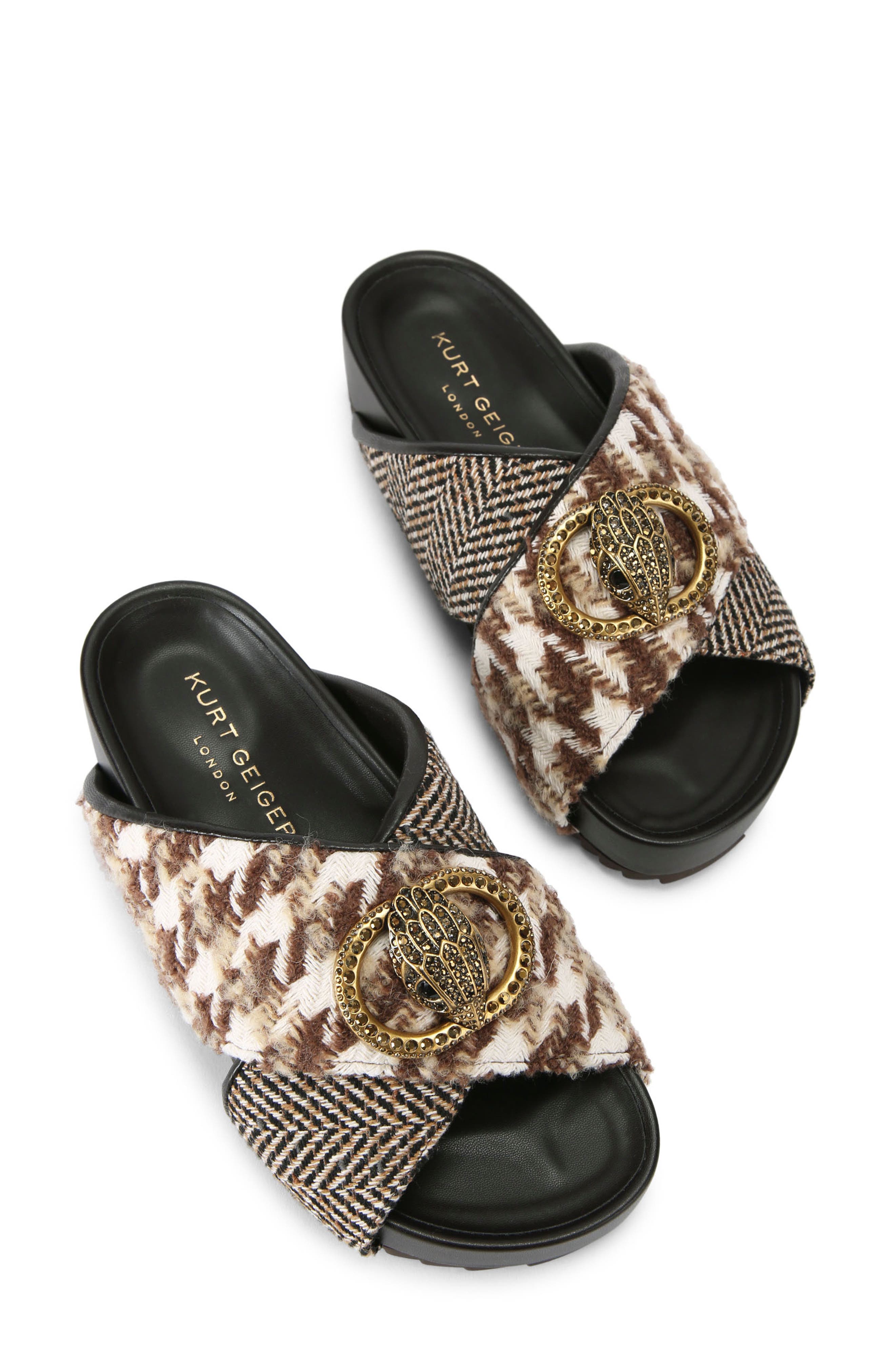 Kurt Geiger London Chelsea Mixed Weave Crisscross Platform Slide Sandal, Alternate, color, 
