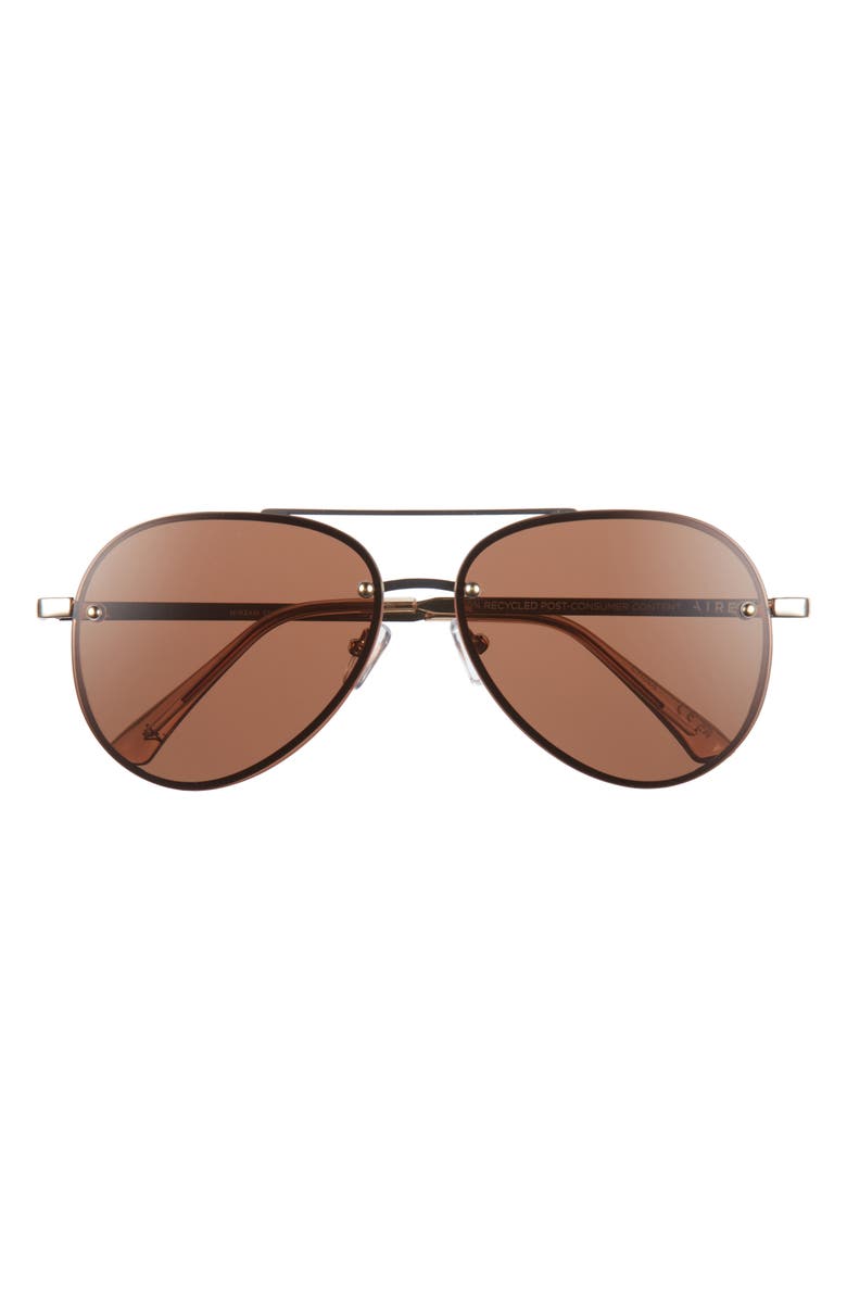 AIRE Mirzam 60mm Aviator Sunglasses, Main, color, Gold/Brown Mono