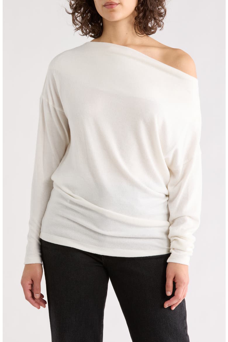 Brushed Knit Boat Neck Top, Main, color, IVORY