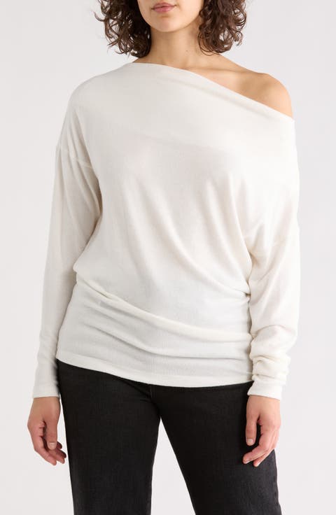Brushed Knit Boat Neck Top