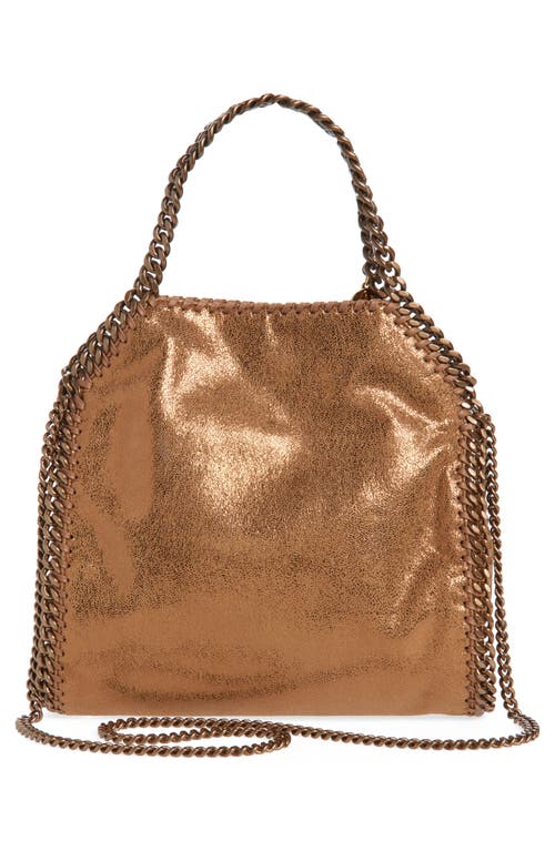 Stella Mccartney Mini Falabella Shiny Dot Faux Leather Crossbody Bag In Brown