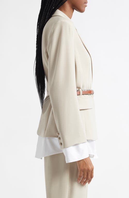 Cinq À Sept Vittoria Layered Jacket In Khaki/white