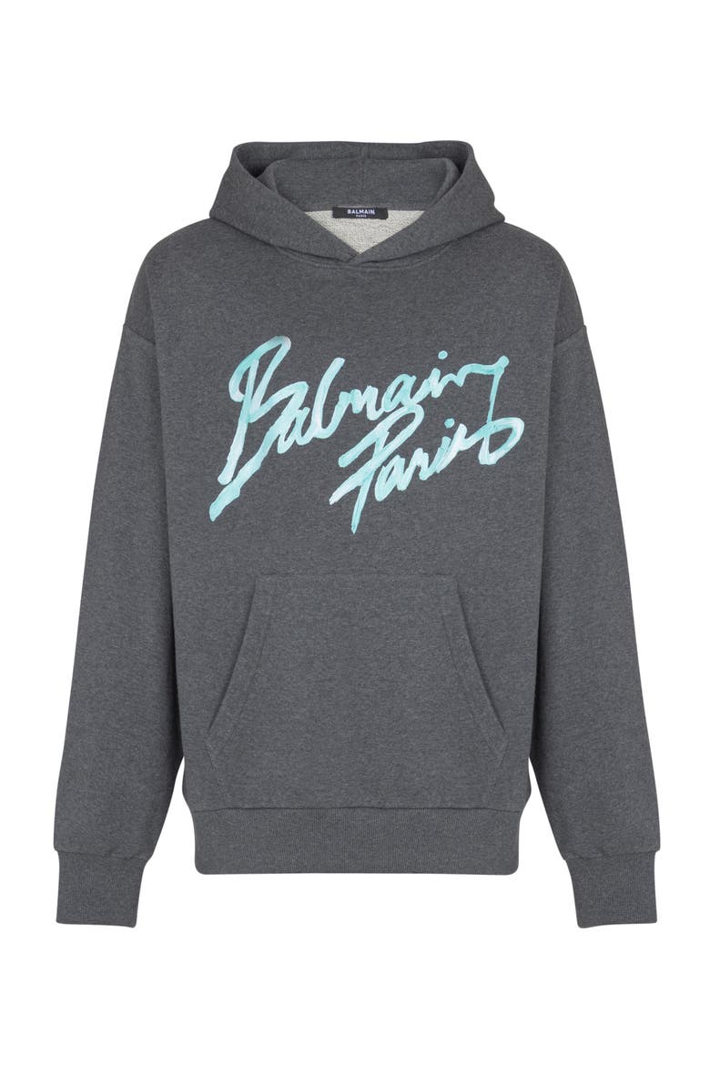 Printed hoodie, Alternate, color, grey