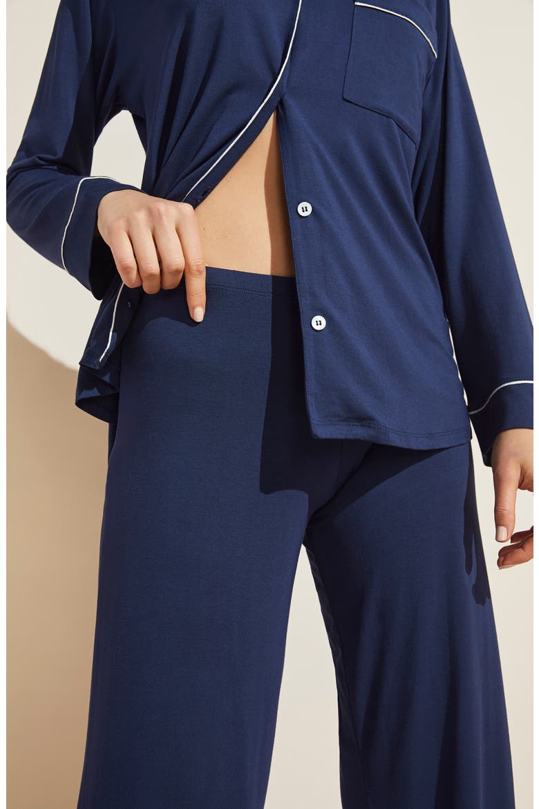 Gisele Long Pajamas, Alternate, color, NAVY/IVORY