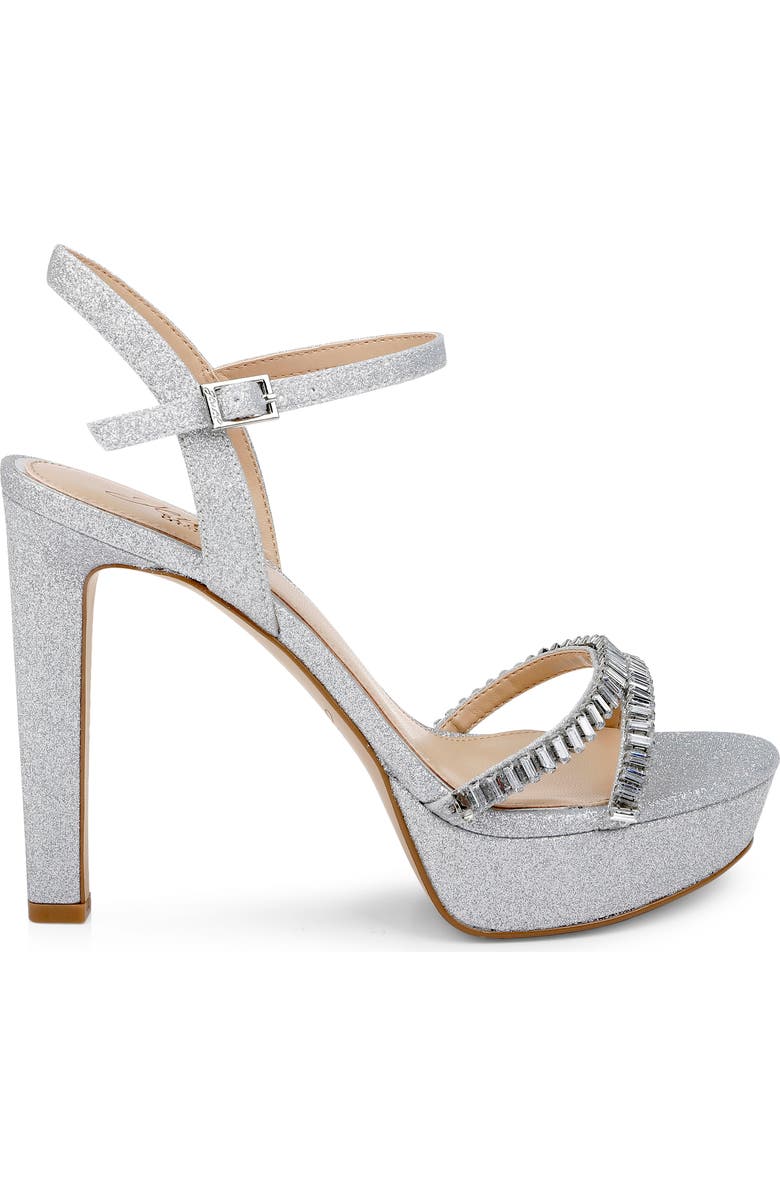 Jewel Badgley Mischka Gallant Platform Sandal, Alternate, color, Silver Gli