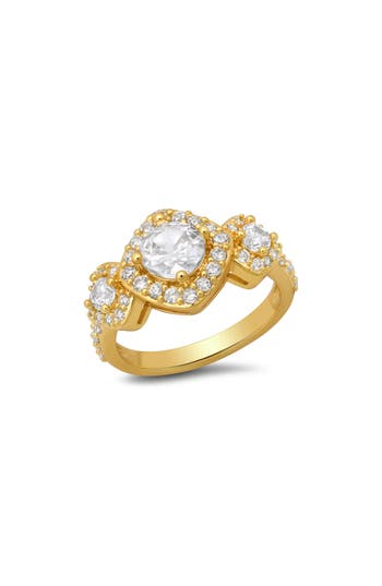 Hmy Jewelry Simulated Diamond Ring In Gold